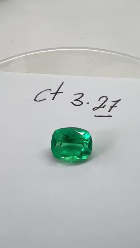 3.27 Ct. Colombian Emerald  (Cushion)